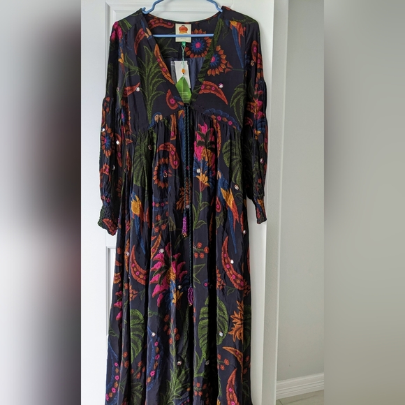 FARM Rio Navy Tropical Tapestry Maxi Dress - Picture 2 of 10